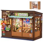 Rolife DIY Miniature Wooden House Nostalgic Corner Shop Book Nook with LED Gift