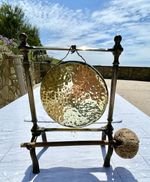 Antique Brass Gong with Hammer Dinner Bell Vintage/Antique Good Condition Rare