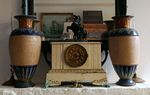 Pair of Antique Royal Doultan Lambeth Stoneware Slaters Patent Vases