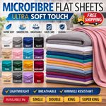 Luxury Microfibre Flat Sheet Soft Touch Bedding Single Double King Super King