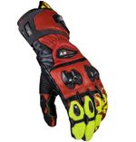 LS2 Feng Leather & Textile Motorcycle Racing Gloves Carbon Knucle Red / Yellow