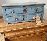 Victorian Pine Vintage Grey Wooden Thee Drawer Cabinet Rustic Antique Wood