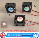 4020 FAN 4cm 40mm X 40mm X 20mm MINI SQUARE BRUSHLESS COOLING FAN 5V 12V 24V DC