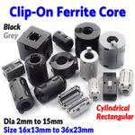 Clip On Ferrite Core Anti Radio Interference Noise EMI RFI Clip Cable Black/Grey