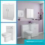 Bathroom Vanity Unit Cabinet Furniture Basin Back To Wall Toilet WC Unit