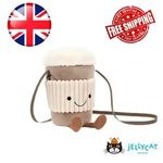 Jellycat Amuseable Coffee-To-Go Bag Crossbody Anti-Theft Tags + Dust Bag Gift