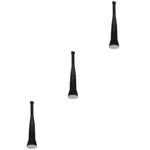 3Pcs Compact Makeup Brush Set Black Fiber Bristles for Everyday Makeup