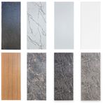 Solid Waterproof  Gloss Marble Shower Wall Panel PVC Cladding 1000x2400x10mm