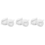 Universal Replacement Knobs 6Pcs White ABS Plastic Rotating Oven Timer Control