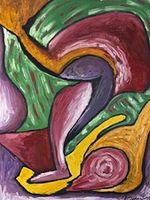 Abstract Colourful Composition Painting. Abstract Art Artwork Image