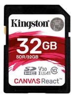 Kingston 32GB Canvas React UHS-I SDHC Memory Card