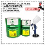 High Build 2k Primer Grey Kit 4.2L primer+Hardener HS 5:1 + GUN