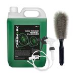 Non Acidic Wheel Cleaner 5 L, Long Hose Trigger, Wheel Brush (Black), CARSHARK