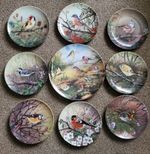 Tirschenreuth Birdplate Collection x 9 set Vintage Collectable Immaculate.