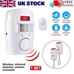 Wireless PIR Motion Sensor Alarm with 2 Remote Control Shed Home Garage Security