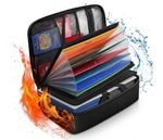 Fireproof Waterproof Document Box with Lock Expandable File Storage Box