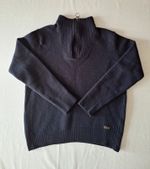 Barbour Men’s 100% Wool Half Zip Jumper Navy Medium