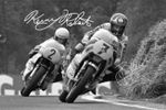 A3 A4 Framed Photo Signed Barry Sheene & Kenny Roberts Motorcycle Racing Legend