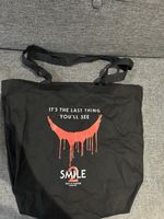 Smile 2 Promotional Tote Bag- Black and Red. New Promo Merch. 2024