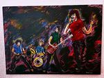 ROLLING STONES ORIGINAL OIL ON CANVAS 50X70CM IMRESSIONIST PAINTING