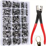 45pcs/pliper Hose Clamp Kit Stainless Steel Ear Clamps & Crimping Pliers AU