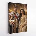Custom Couple Picture Royal King Queen Birthday Personalised Canvas Wall Art