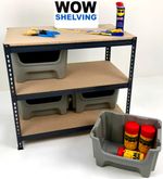 GREY 3 Level Bench Workbench Shelving Racks  Storage Garage Workshop shed