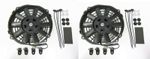 2 x 7" (18cm) Universal Radiator Electric Cooling Fans with Fitting Kit Slimline