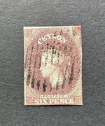 Ceylon SG 1 6d Purple Brown Chalon USED - CAT £450