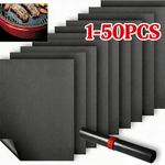 50 PACK BBQ Grill Mat Pad non-stick Oven Liners Cooking Baking Reusable Sheet UK