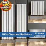 Vertical Flat Panel Column Designer Radiator Bathroom Central Heating Rad White