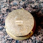 7 Piece Silver Plated Coaster Set With Stand Engraved Vintage stand  gold plated