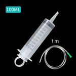 Large Capacity Syringe Reusable Pump Oil Measuring with 100-550ml 1M Clear Tube