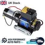 Electric Winch 12v 4500lb/2041kg Fiber Rope & Twin Wireless Remote Workshop UK