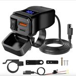 Dual Waterproof USB Port Motorbike Motorcycle Charger Socket Black Power-Adapter
