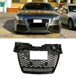 For Audi TT TTS Gloss Black TTRS Style Honeycomb Front Mesh Grill Grille 2006-14