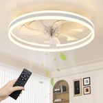 Ceiling Fans with Lights and Remote, 60Cm Modern Smart LED Ceiling Fan Light, 6 