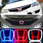 Car LED Front Emblem Sticker Rear Trunk Light Badge for Honda Civic Vezel CRV