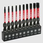 10pc QUALITY TORX SECURITY BIT TAMPER PROOF SCREWDRIVER BIT SET & HOLDER