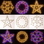 Christmas Fairy Lights Silhouette Firework Starburst Hanging Outdoor Decorations