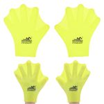1 Pair Silicone Swimming Gloves Webbed Finger Frog Type Small Gloves Yellow