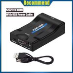 SCART To HDMI Converter Adapter Composite Video Audio Adaptor SKYBOX DVD 1080P