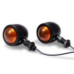Small 12V Black Bullet Style Indicator  Set Custom Motorcycle, Cafe Racer