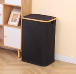 LAVANDIS 100L Laundry Basket with Lid Clothes Hamper for Laundry with Bamboo Han
