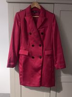 Next Red Double breasted Satin Blazer Dress - Uk 12 VGC