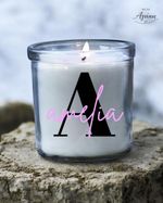 Personalized Vanilla Candle | Initial, Name, or Logo | Bridesmaid Gift