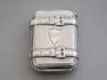 Victorian Novelty Silver Suitcase Vesta Case. By George Unite, Birmingham 1879