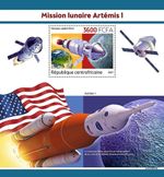 ARTEMIS 1 Orion Spacecraft Moon Mission Space 1v-Stamp Sheet 2021 Central Africa