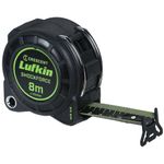 Lufkin Crescent 8m BLACK Shockforce Night Eye Dual Metric Tape Measure L1125BCM