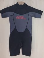 Kids Shorty Wetsuit, No Fear, 7/8 Years, Black/Grey, Used - VG